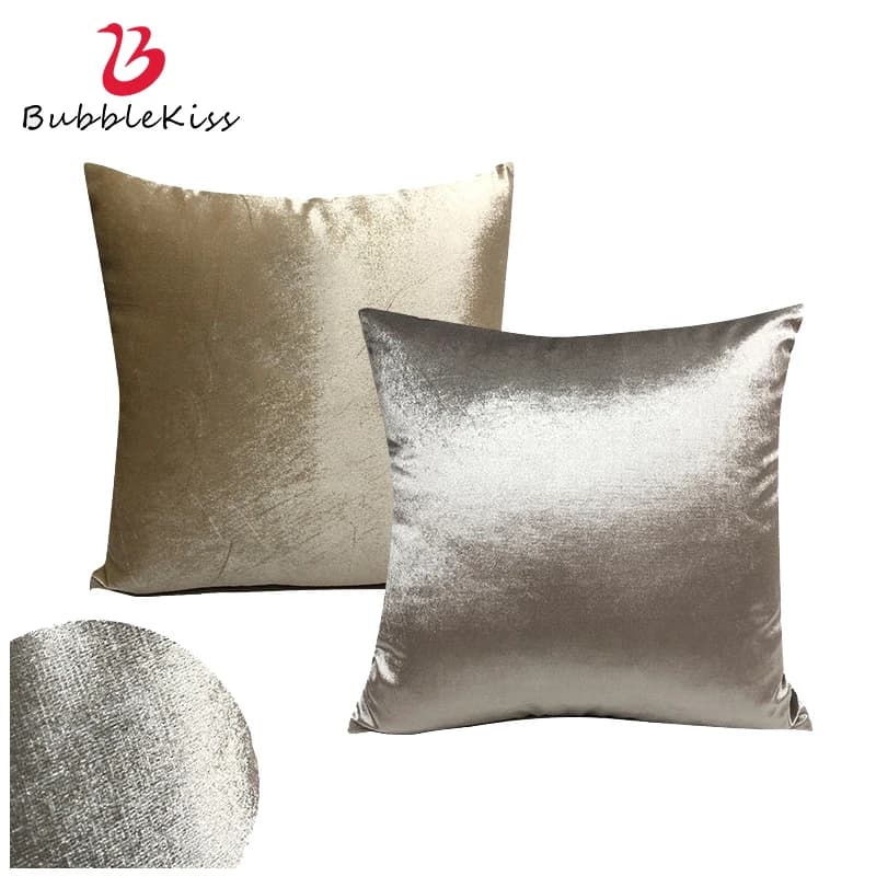 Bubble Kiss Simple Pillow Lining Velvet pillow cover bright gold Nordic silver for home, living room, sofa, office, square pillowcase
