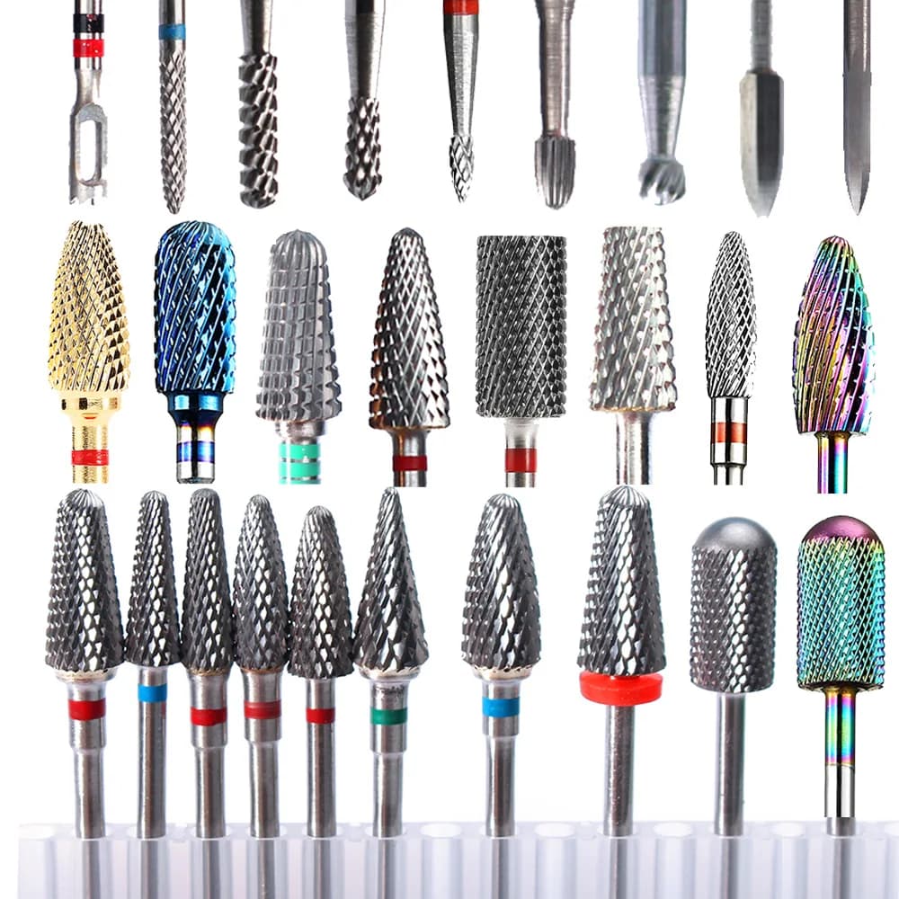 Punte da trapano per manicure Fresa in metallo duro Cono Punte da trapano per unghie in ceramica per macchina elettrica Rimuovi cuticola Accessori