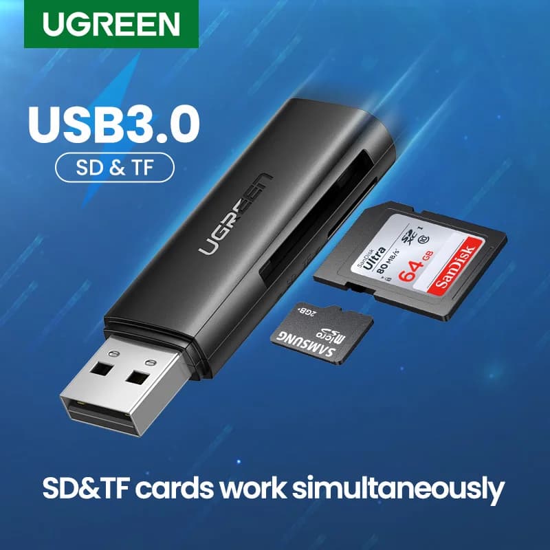 Lettore di schede UGREEN adattatore per scheda di memoria da USB 3.0 a SD Micro SD TF per accessori per Laptop per PC lettore di schede Multi Smart Cardreader