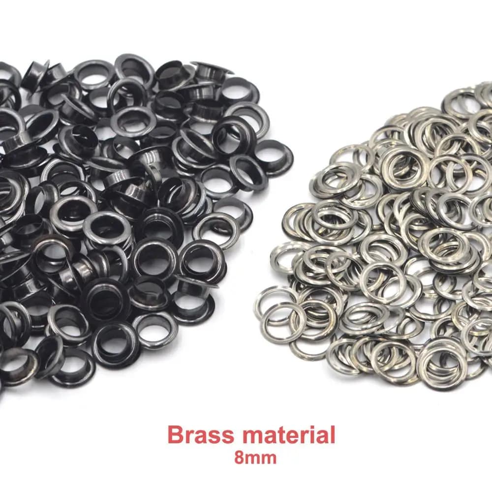 KALASO 100 set 8mm materiale in ottone puro occhiello passacavo nero con rondella adatta scarpe artigianali in pelle borsa con cappuccio da cintura forniture fai da te