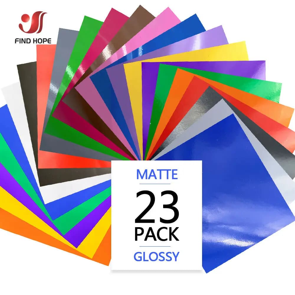 23 colori assortiti 12 "x 10" Bundle fogli di vinile adesivo per Decor Sticker diserbo Craft Cutter stampanti lettere Car Decal Film