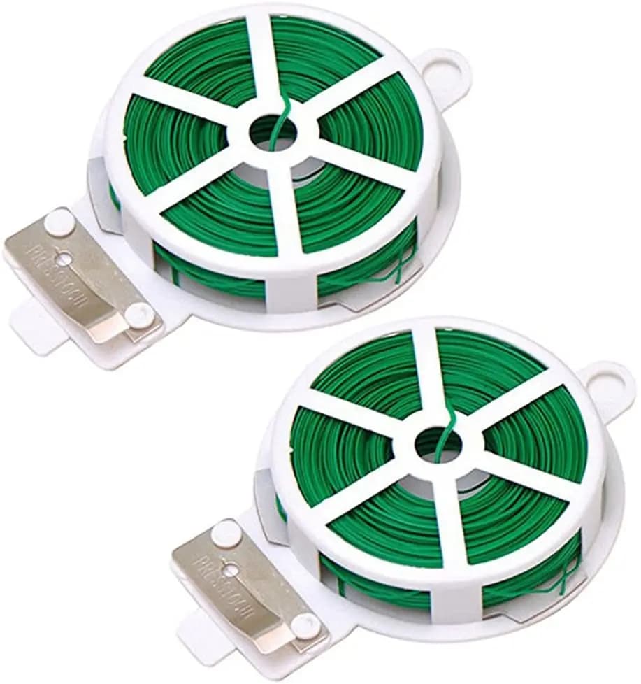 100Ft 30 metri Attrezzo da giardino Pianta Twist Tie Roll Spool Dispenser con taglierina Giardinaggio Pianta Formazione Cavo metallico Snack Tie
