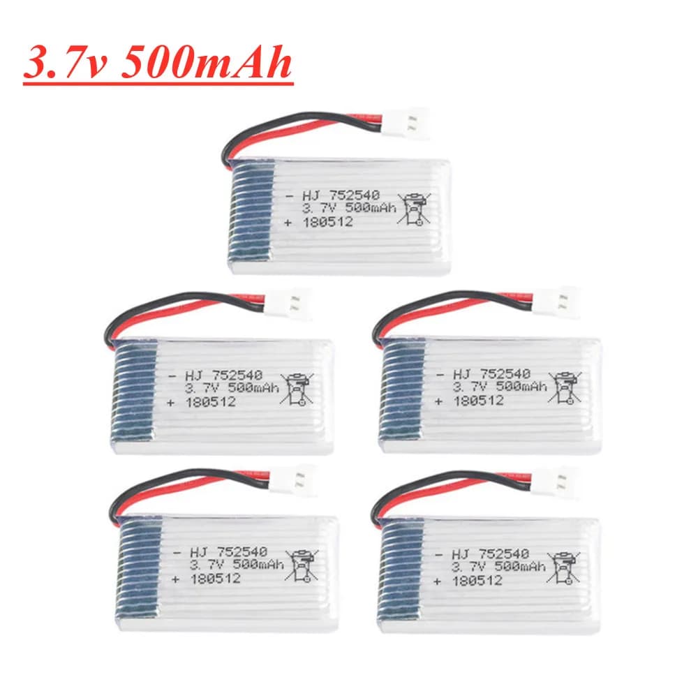 3.7V 500mAh 752540 Batteria Lipo Per Syma X5C X5C-1 X5 H5C X5SW M68 CX-30 K60 905 V931 RC Quadcopter Drone Pezzo di Ricambio