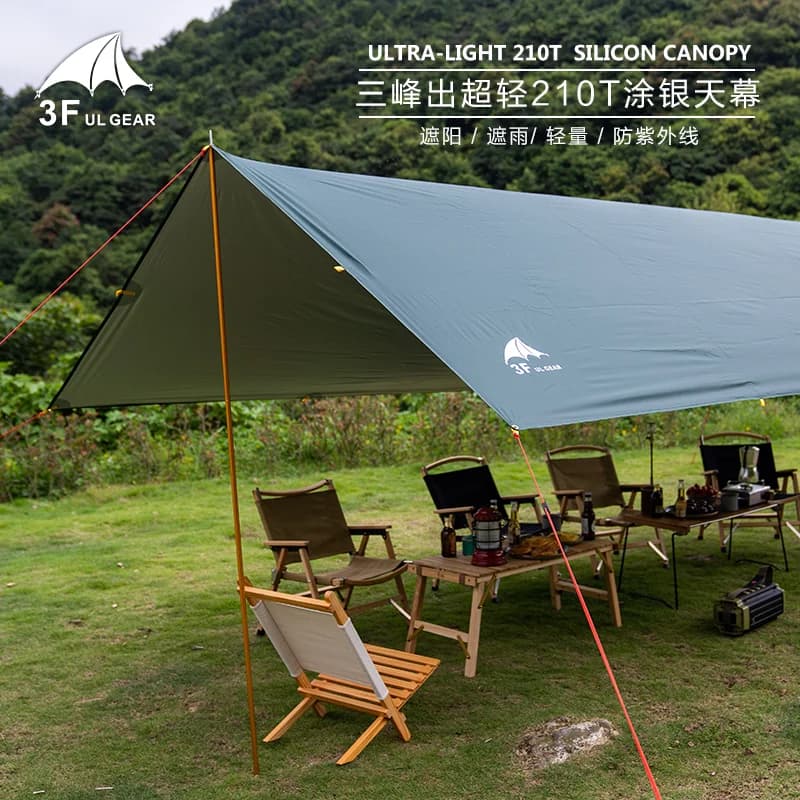 3F UL GEAR Ultralight 210T Silver Tarp baldacchino parasole Outdoor Camping Hammock Rain Fly Beach Sun Shelter