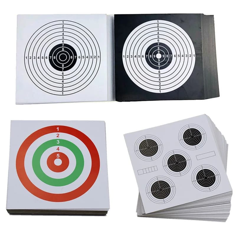 100PCS 14X14cm Tiro Al Bersaglio di Carta Caccia Arco Freccia Calibro Carta di Formazione Pistola Fucile Pratica Paintball Accessori