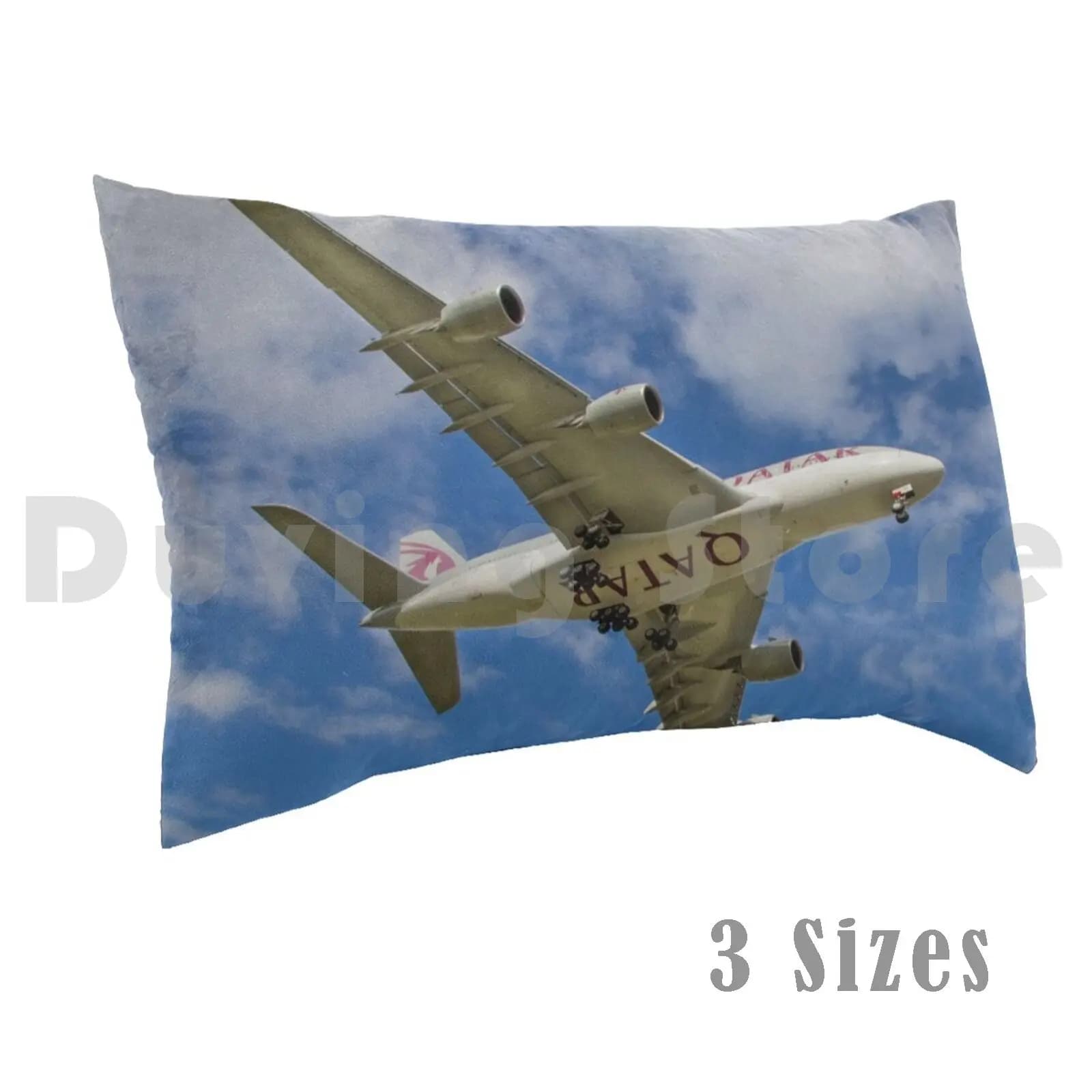 Federa per cuscino Qatar fai da te 50 * 70 Atterraggio aereo Qatar 747 780 Vola Vacanza Terra Viaggio aereo Aeroporto Pilota Aviazione Volo