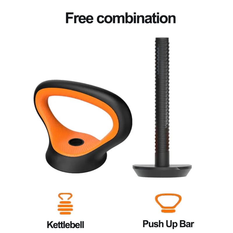 Multifunction adjustable handle for kettlebell and push bar, grip adapter for weight discs, fitness training equipment at home