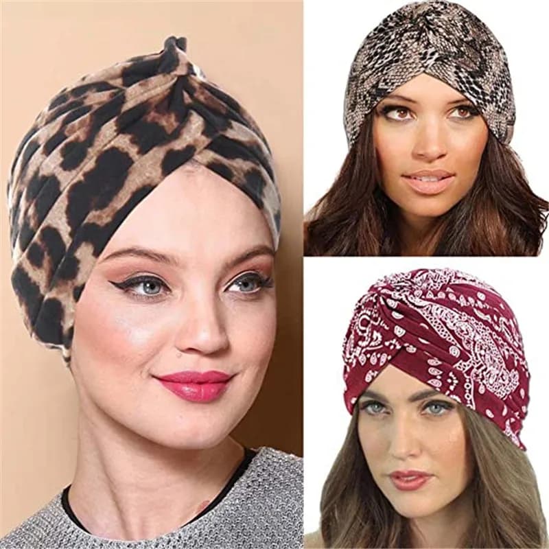 Nuovo 2026 Copricapo Morbido Elasticizzato Stile Africano, Turbante Musulmano, Cappello Indiano, Copricapo con Fiori, Copricapo per Chemioterapia, Pronto da Indossare
