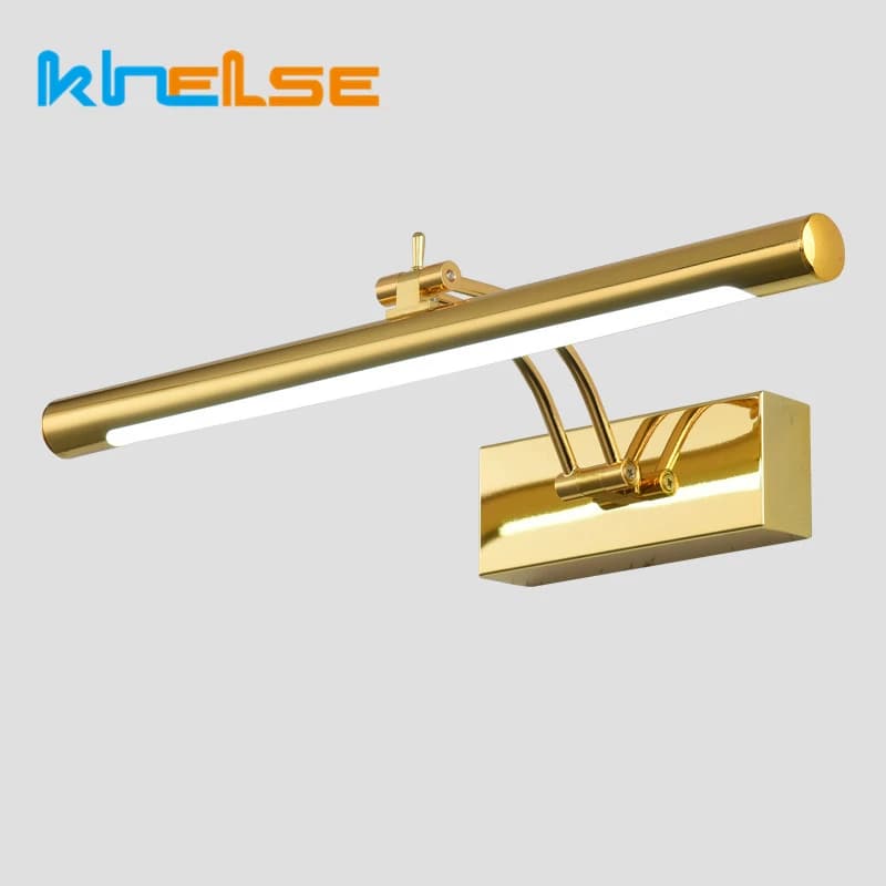 Lampada da parete moderna per bagno a LED impermeabile in acciaio inossidabile L40/55/70CM Lampada da parete per specchio per interni con interruttore
