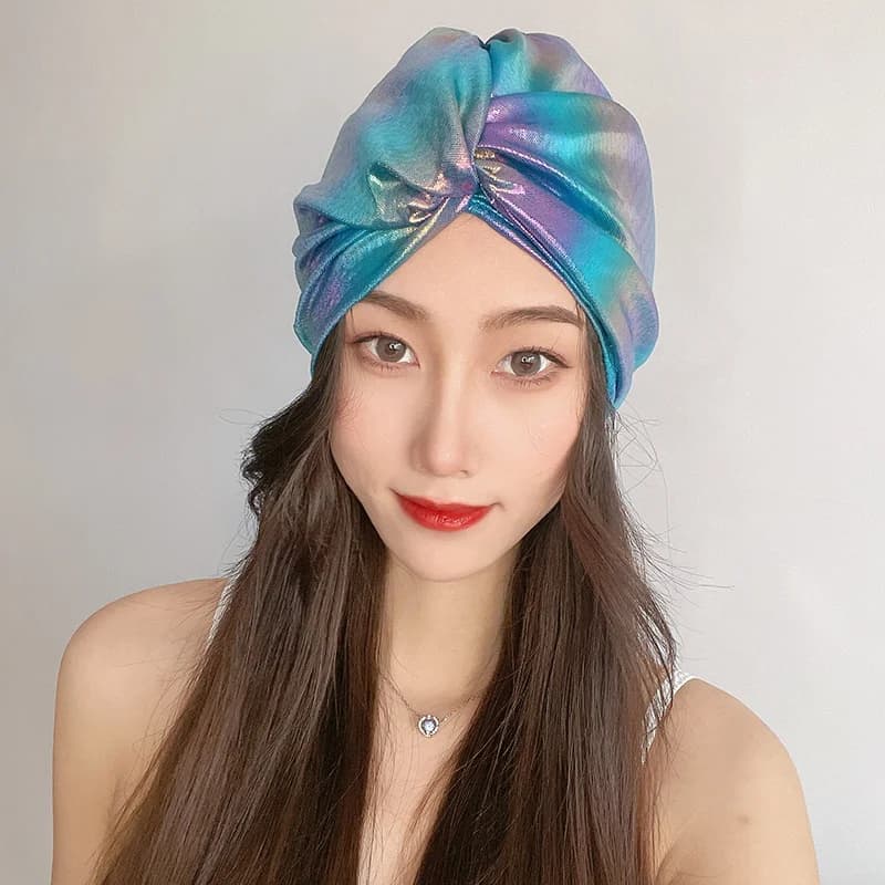 Swimwear for Women's Swim Headlined with Pleated turban for Women Protection for Girls Ear Long Hair Beach Seaside Girls