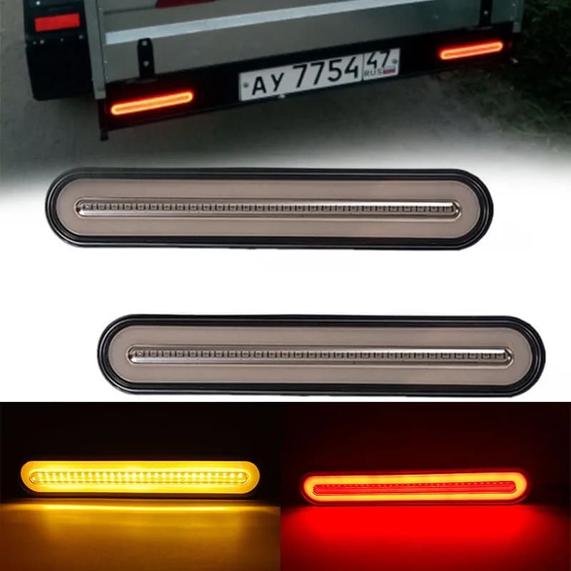 Luce freno per camion con rimorchio a LED al neon 3 in 1 Luce stop freno posteriore impermeabile Indicatore di direzione scorrevole 12-24V