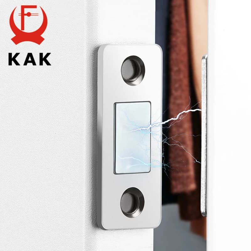 KAK 5 pezzi chiusure magnetiche per armadietti fermaporta invisibile senza perforazione chiusura per porta argento nero oro bronzo serratura per porta scorrevole hardware
