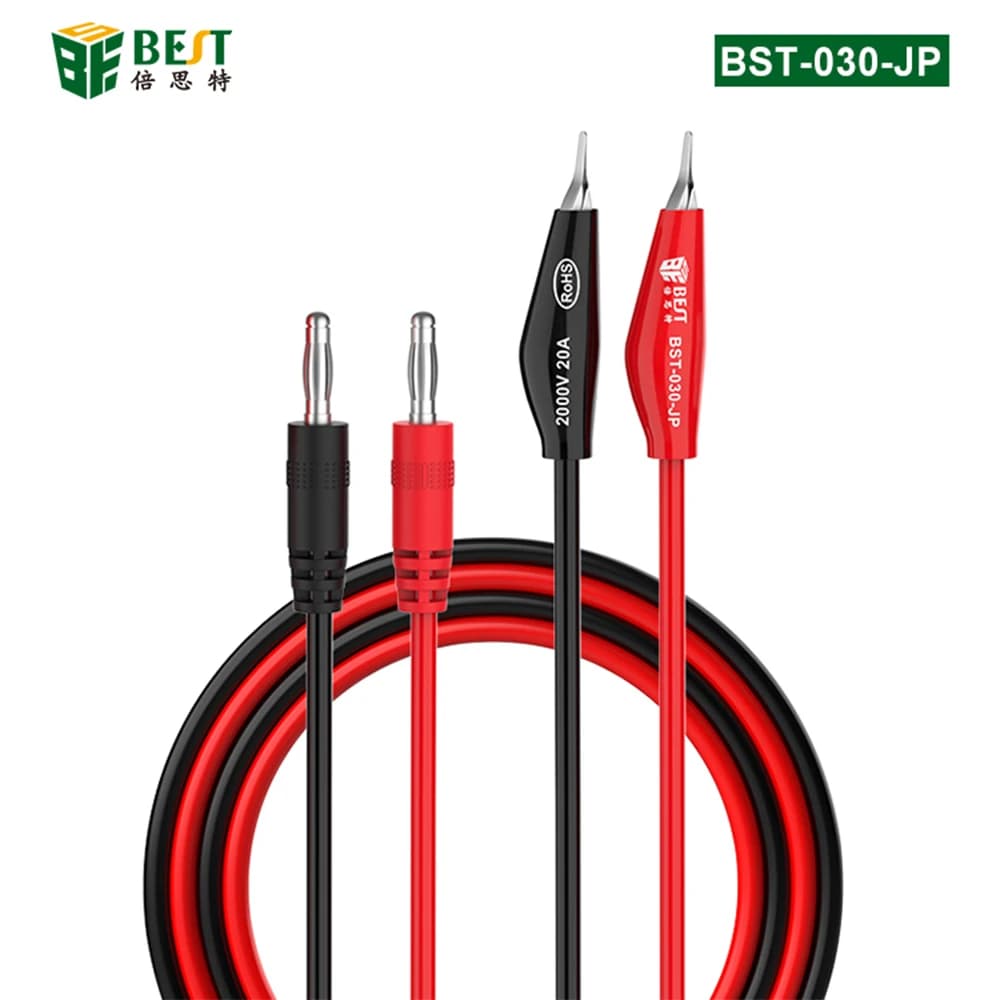 BST-030-JP Cavo di uscita alimentatore 2000V 20A Spina a banana Clip a coccodrillo Multimetro Strumenti di riparazione per telefoni cellulari Linea di collegamento