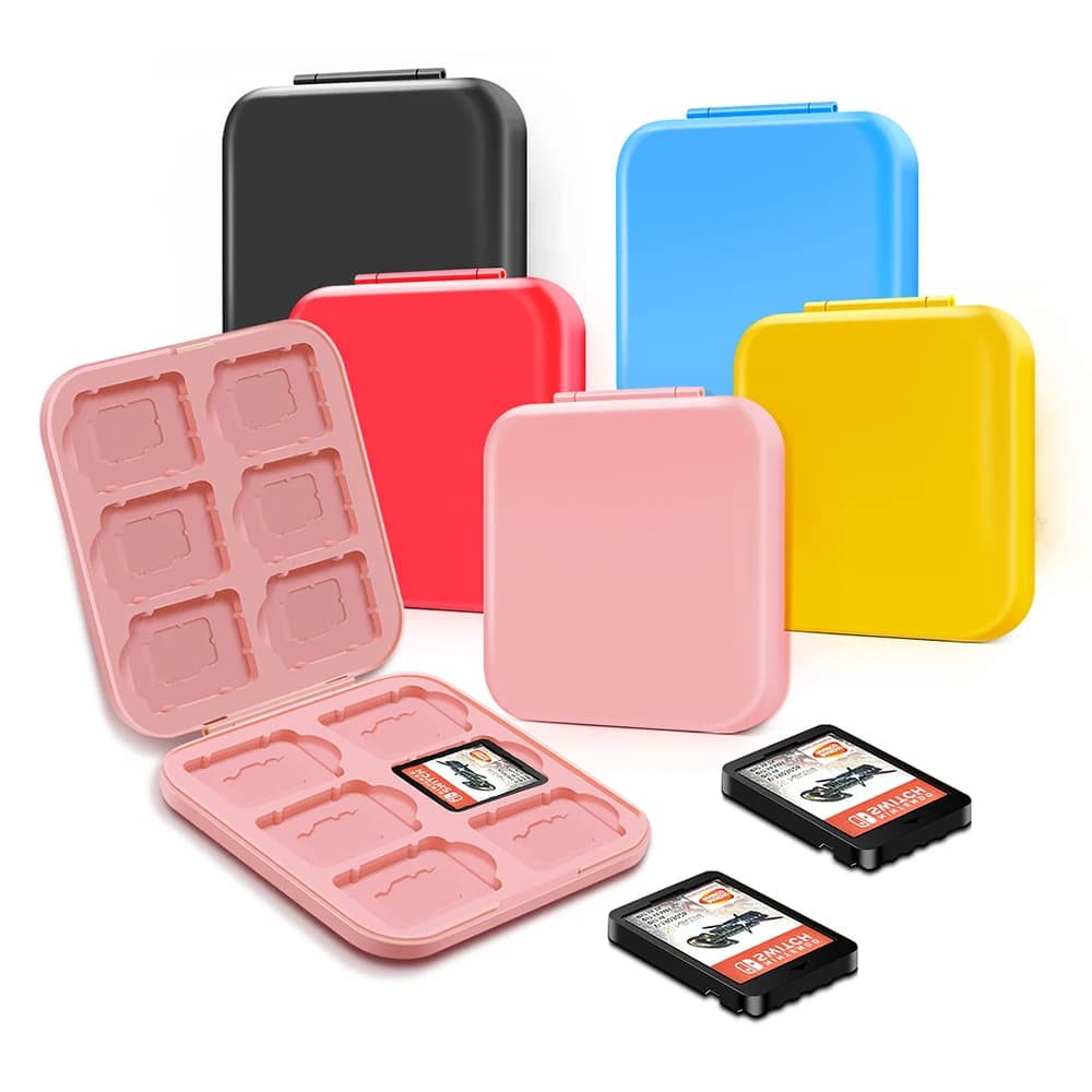 Scatola portaoggetti per carte da gioco Nintend Switch Custodia rigida colorata con 24 slot per cartucce per accessori Nintendo Switch Lite