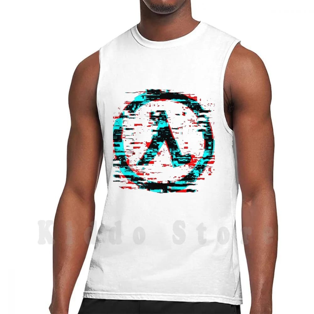 Canotte Half Life-Glitch, gilet senza maniche, Glitch Art Vaporwave, Half Life, Half Life Lambda, Aperture Science