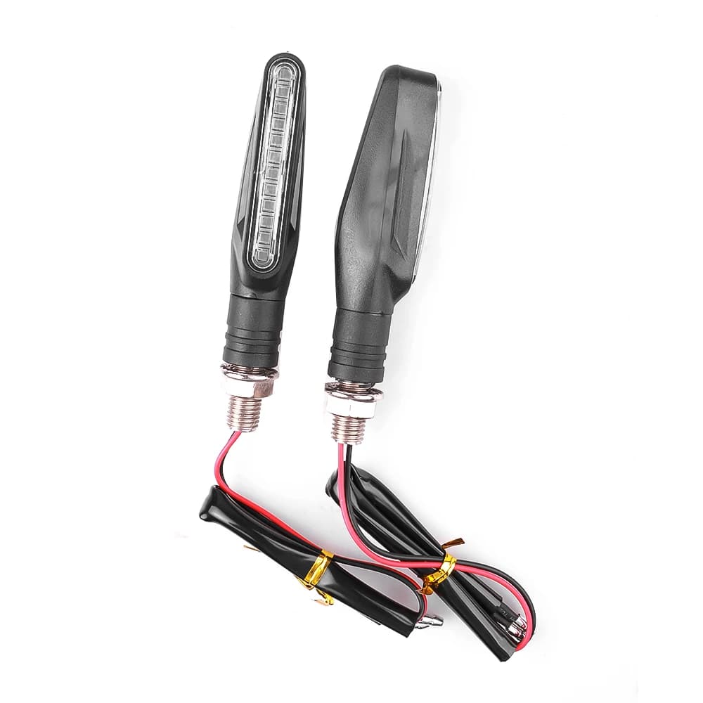 2PCS LED Motorcycle Turn Signals Light 12 SMD Tail Flasher Flowing Water Blinker IP68 Bendable Motorcycle Flashing Lights