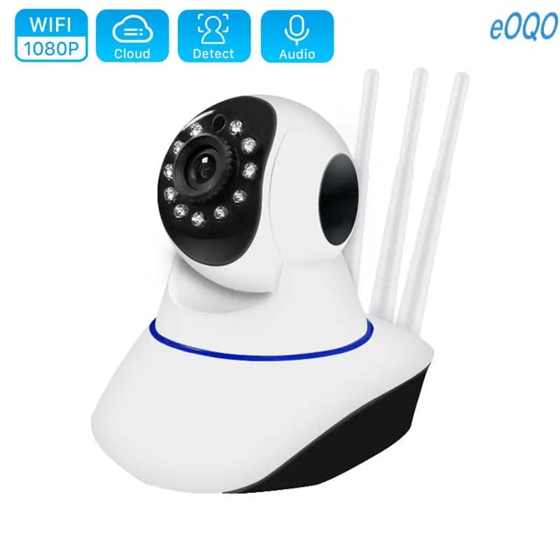 Telecamera IP di sicurezza domestica 720P 1080P Doppia antenna Telecamera WiFi Registrazione audio Baby monitor a 360 gradi Mini telecamera IP HD