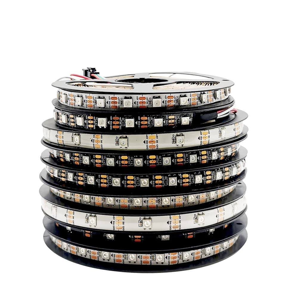 DC5V WS2812B Indirizzabile individualmente Smart 5050 RGB Led Strip Light 3Pin Nero Bianco 10MM di larghezza PCB 30/60/144 Pixel/M IP30/65/67