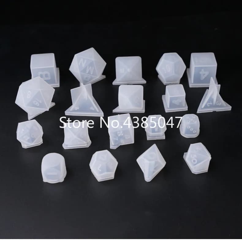 Stampi in Silicone per Gioielli in Resina UV, Serie di Strumenti per Creazione Gioielli 3D a Forma di Dadi, Strumenti per Giocatori di Numeri