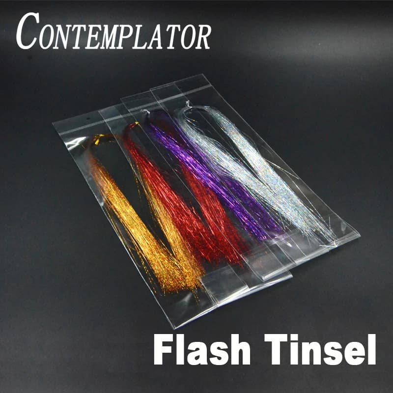 Sublimatore 9 colori olografici Tinsel Streamers materiali per la costruzione di mosche 3 borse Shinning Flash Tinsel Nymph esche da pesca a mosca
