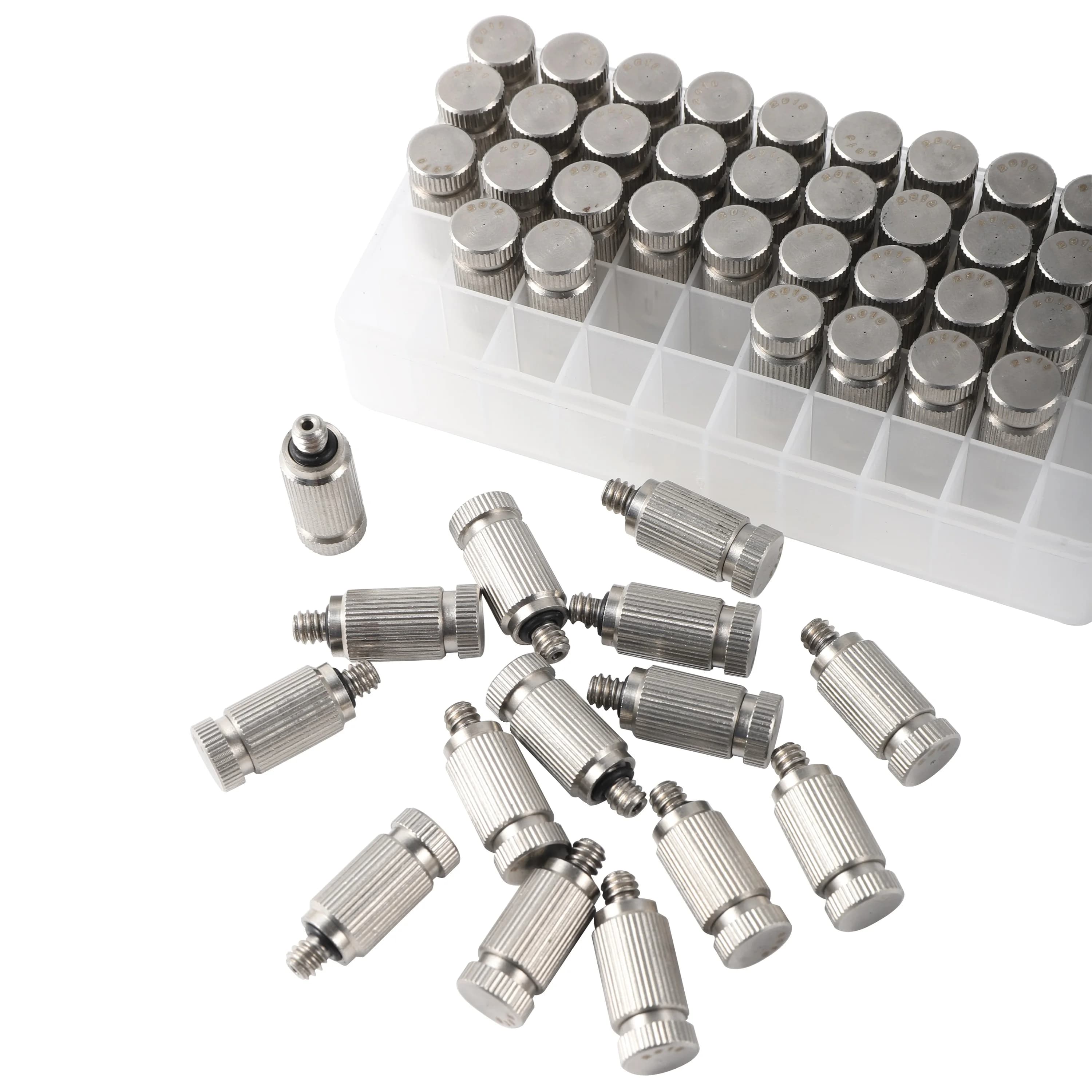 304 In Acciaio Inox 3/16 "Filo Ugello di Atomizzazione Ad Alta Pressione Giardino Paesaggio Raffreddamento Umidificare Disinfezione Spruzzatore 50 Pz