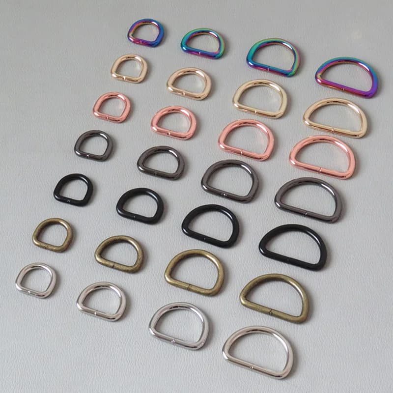 1 pz anelli a D in metallo saldato per borsa borsa cinghie per cintura accessorio collare per cani da compagnia guinzaglio hardware zaino borsa fermagli per cucire