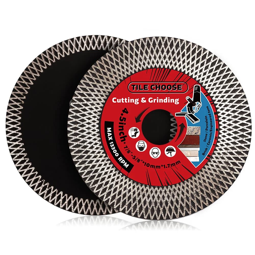 Turbo porcelain diamond disc with 115 mm-125 mm super tile blade for cutting and grinding ceramic porcelain tiles, granite, marble
