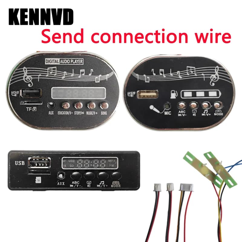 6V 12V Giro elettrico per bambini sull'auto Chip del modulo musicale MP3 con avvio del suono Display della tensione dell'altoparlante Riproduzione di memoria flash USB