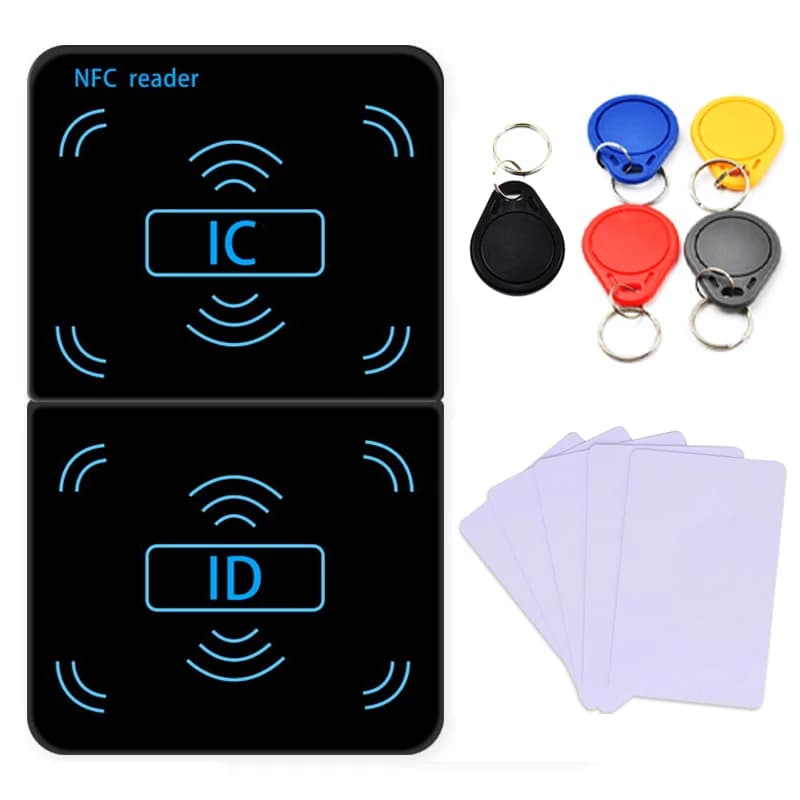 125Khz 13.56Mhz USB UID T5577 EM4305 RFID NFC Lettore Scrittore Copiatrice Duplicatore Portachiavi Smart Card Tag Programmatore crittografato