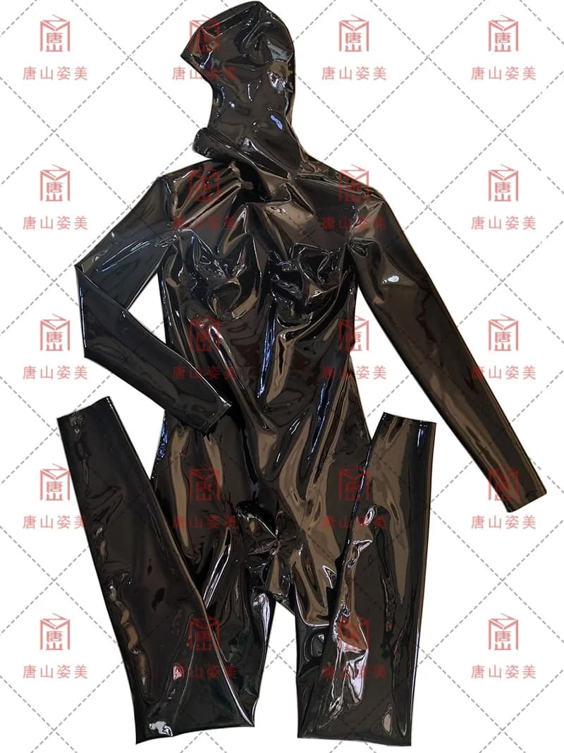 CATSUIT IN LATTICE FACE APERTO IN LATTICE COPERTURA COMPLETA UNITARD IN LATTICE SENZA Guanti E SOCK BACK ZIP
