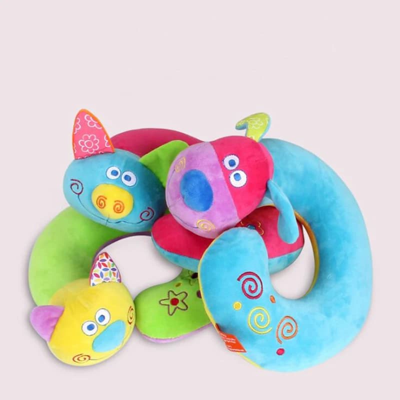 Simpatico cartone animato animale per bambini cuscino a forma di U cuscino da viaggio cuscino collo supporto poggiatesta per bambini auto aereo sonno