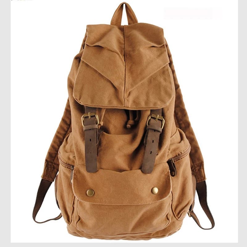 Moda Vintage in pelle militare zaino in tela uomo borsa da scuola zaino con coulisse donna Bagpack zaino maschile adolescente mochila