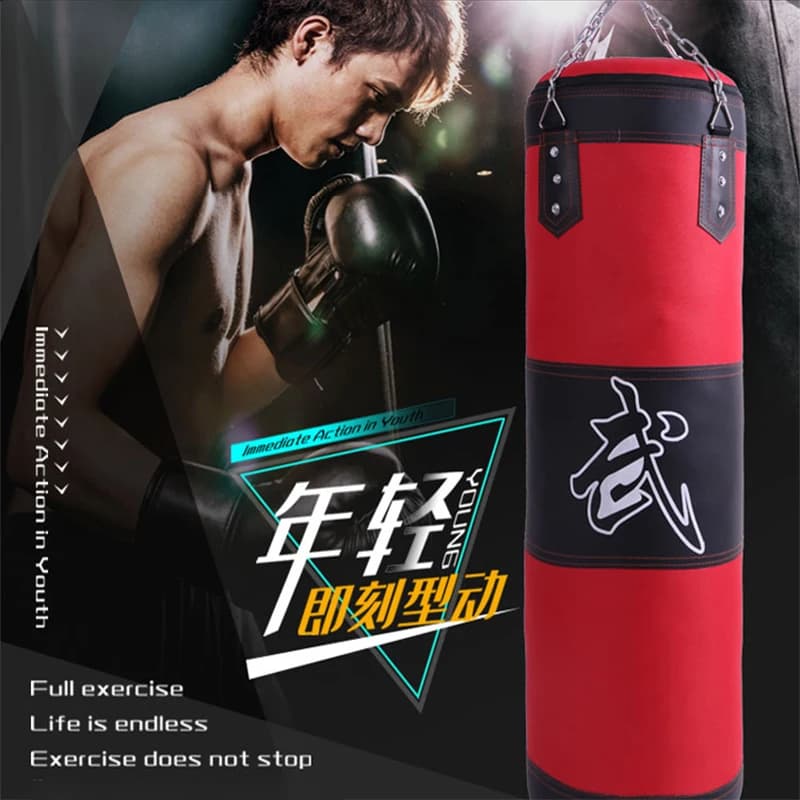 Sand bag with adjustable weight for training and fitness, hanging boxing bag for heavy loads for boxing, Muay Thai, martial arts gym at home