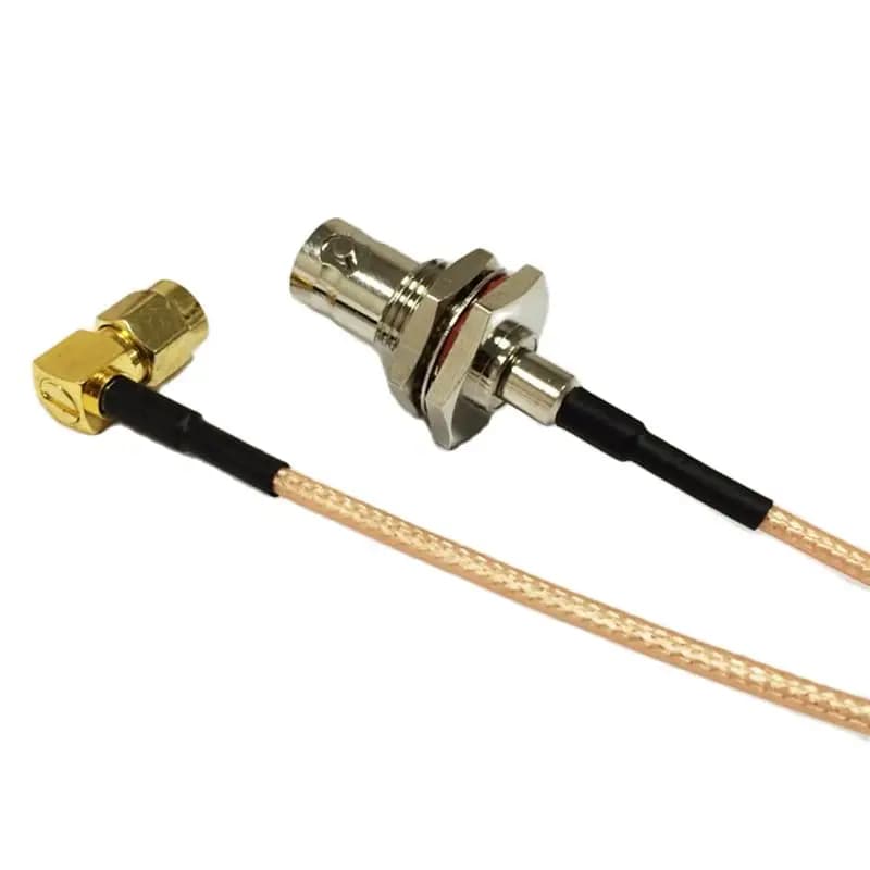 1PC New RP-SMA Male Plug Right Angle 90-Fegree to BNC Female Bulkhead Coax Cable RG316 Wholesale Fast Ship 15CM 6" Adapter