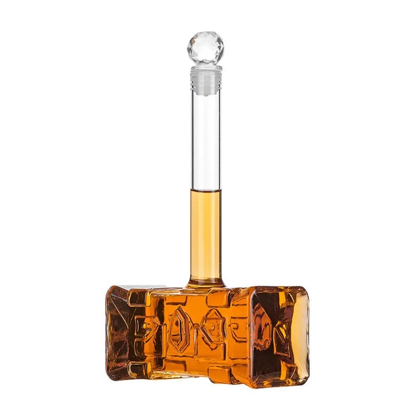 Nuova bottiglia di vino in vetro con martello di Thor da 400 ml, creativa brocca per vodka per forniture bar per l'ufficio quotidiano a casa e la vita all'aperto