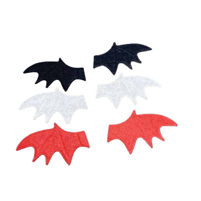 75Pcs/Lot 6*4CM Felt Cloth Small Demon Bat Wings Padded Appliques For DIY Halloween Costume Vampire Hair Clip Decoration Patch