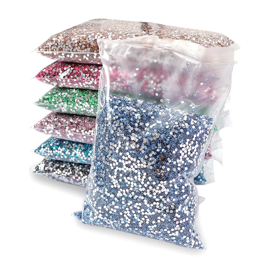 50000 pcs 4mm Multicolor Clear Crystal AB rhinestones Non Hotfix Flatback Round Resin Strass Stone DIY Nail Art Decoration