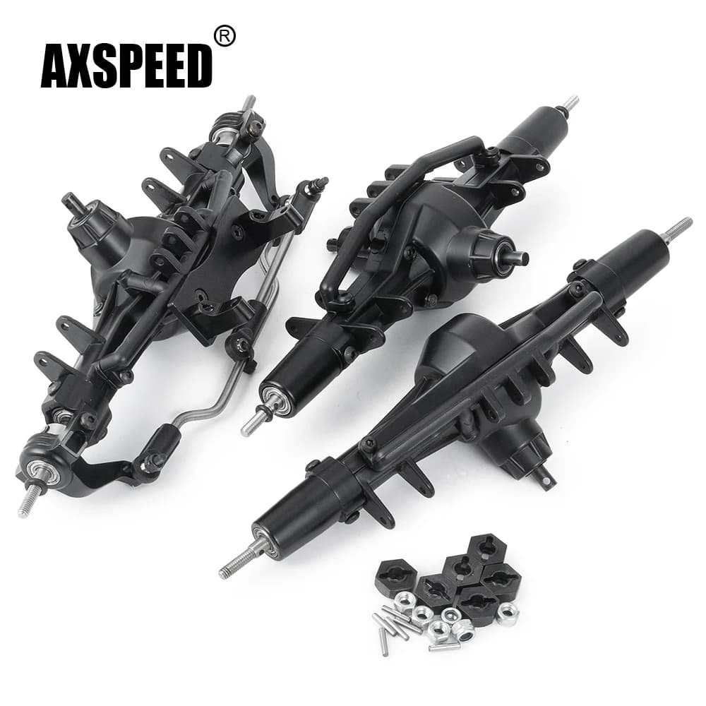 AXSPEED Asse anteriore/medio/posteriore completo in metallo per Axial SCX10 AX90021 1/10 RC Crawler Car Truck Modello Parti di aggiornamento