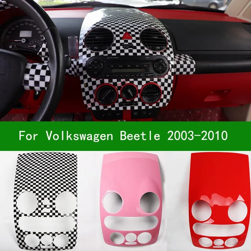 For VW volkswagen beetle 2003-2010 carbon fiber interior black navigation control panel for auto coating air conditioner socket cover
