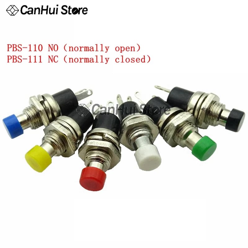 10 Pz PBS-110 -111 7 MM Interruttore a pulsante momentaneo Premere l'interruttore di ripristino ON OFF Pulsante Micro interruttore Normalmente aperto chiuso NO/NC