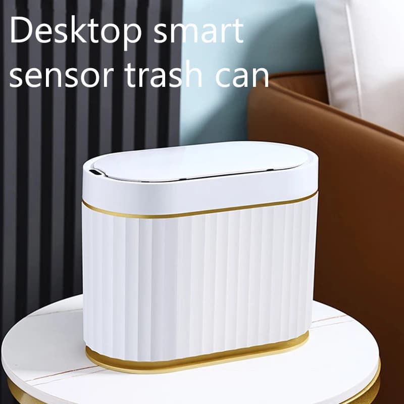 4L Smart Sensor pattumiera scrivania piccola bella Mini luce lusso vento Mini cestino secchio piccola Papelera Escritorio