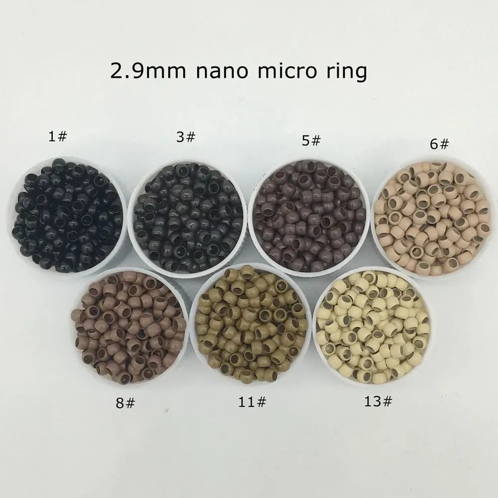 3000 pcs Black 2.9*1.9*2.0 mm Nano Micro Rings for Nano Hair Extensions