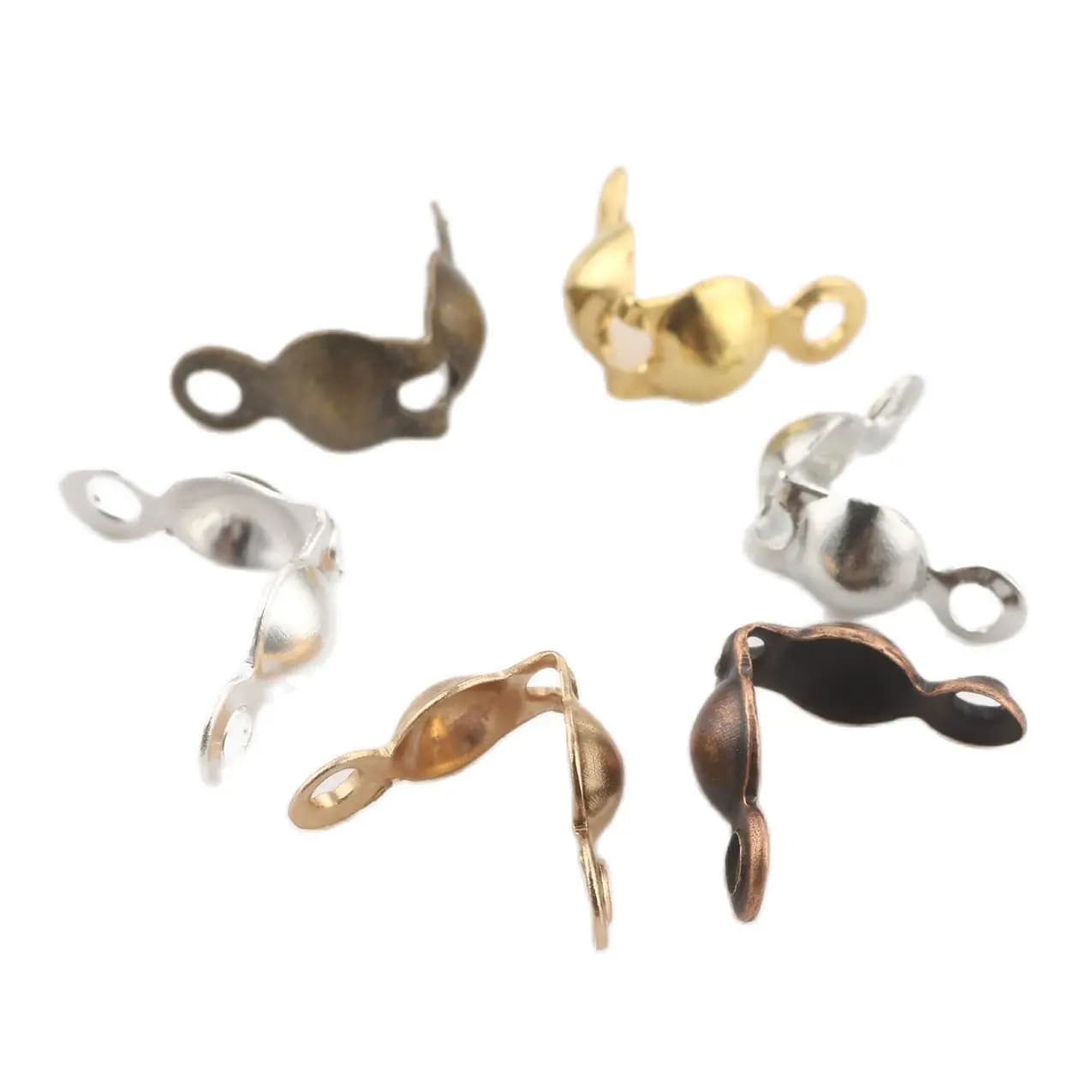 400 pz/lotto 7*4mm oro palla catena connettore catenacci Calottes fine piegature perline per fare risultati dei monili fatti a mano accessori fai da te