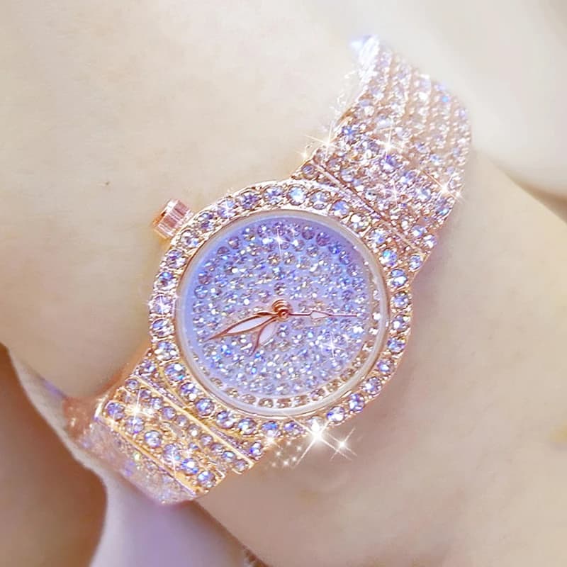 BS Women's Watch Famous Luxury Women's Wrist Watch With Diamonds Small Wrist Watch Women's Rose Gold Montre Femme
