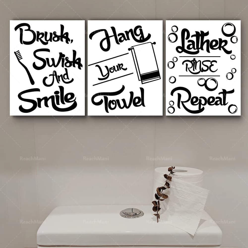 Nordic Interessante regole del bagno Segno Art Deco Immagine Tela Pittura Poster Decorazione della casa Decorazione della parete della toilette
