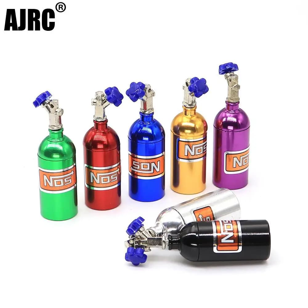 Ajrc 1/10 Simulazione Auto da Arrampicata Parti Decorative Universali Nos Bottiglia di Azoto Simulazione in Metallo con Catena Fissa