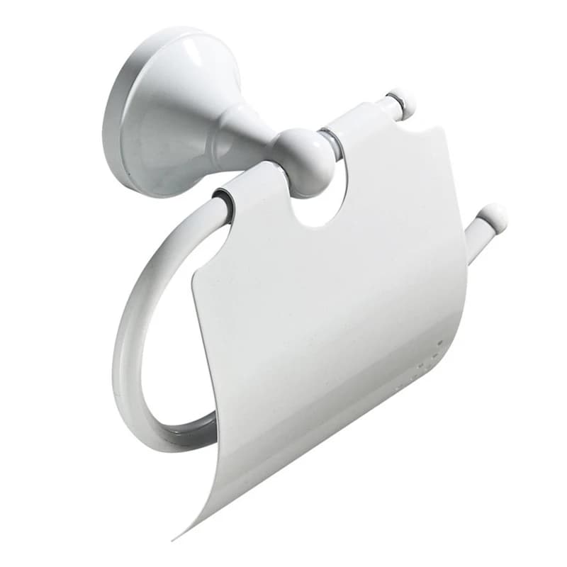 Accessori per il bagno impermeabili con supporto per carta igienica in vernice bianca solida finitura ottone 1PC