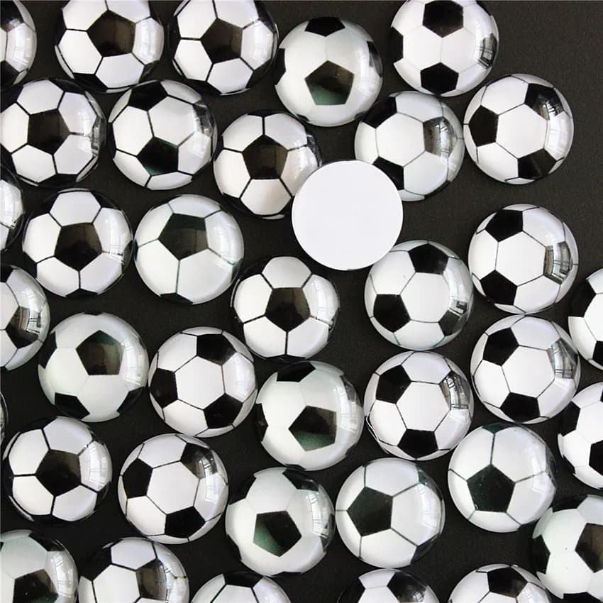 8mm 10mm 12mm 14mm 16mm 18mm 20mm 25mm Modello di calcio Cabochon in vetro con retro piatto Vassoio base per foto Vuoto Accessori per la produzione fai da te