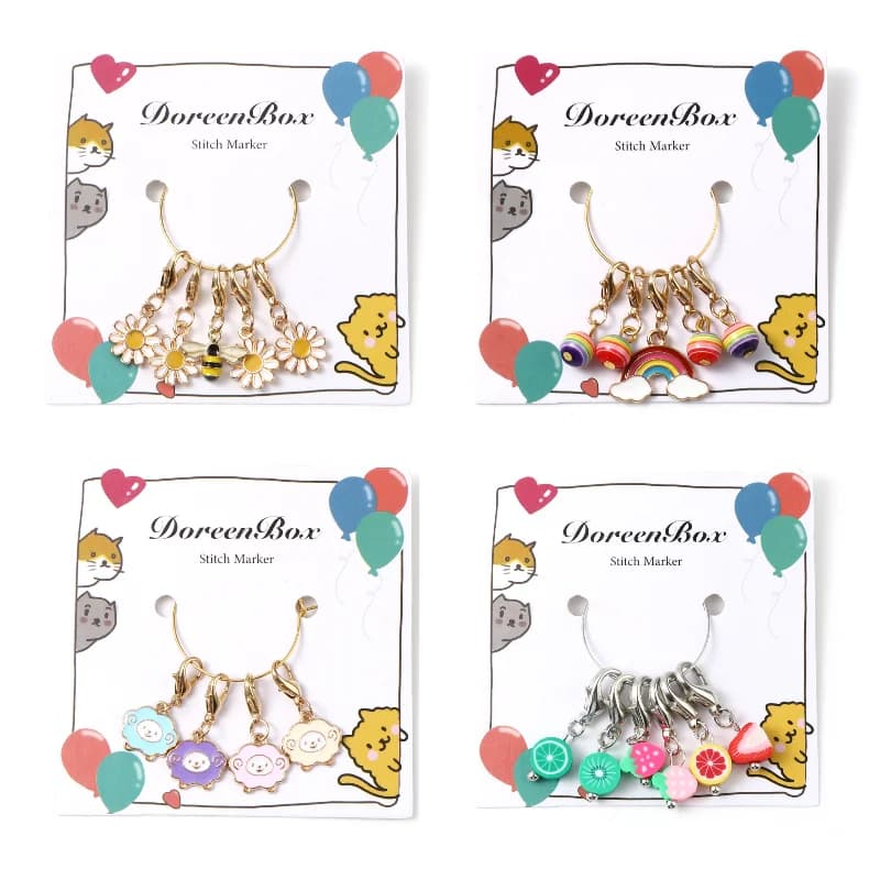 15 stile smalto arcobaleno Daisy Bee pendenti pennarelli in metallo uncinetto fermo kit di pennarelli artigianali fai da te Clip per aghi strumenti per maglieria