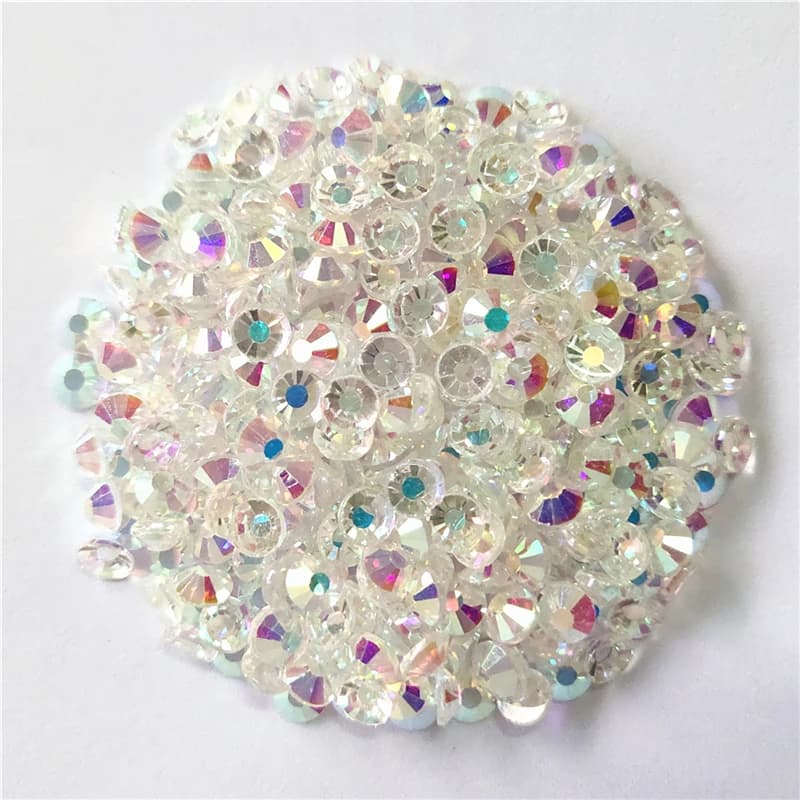 Trasparente AB Glitter Strass SS3-SS40 Non Hot Fix FlatBack Strass cucito e tessuto indumento Nail Art decorazioni Strass